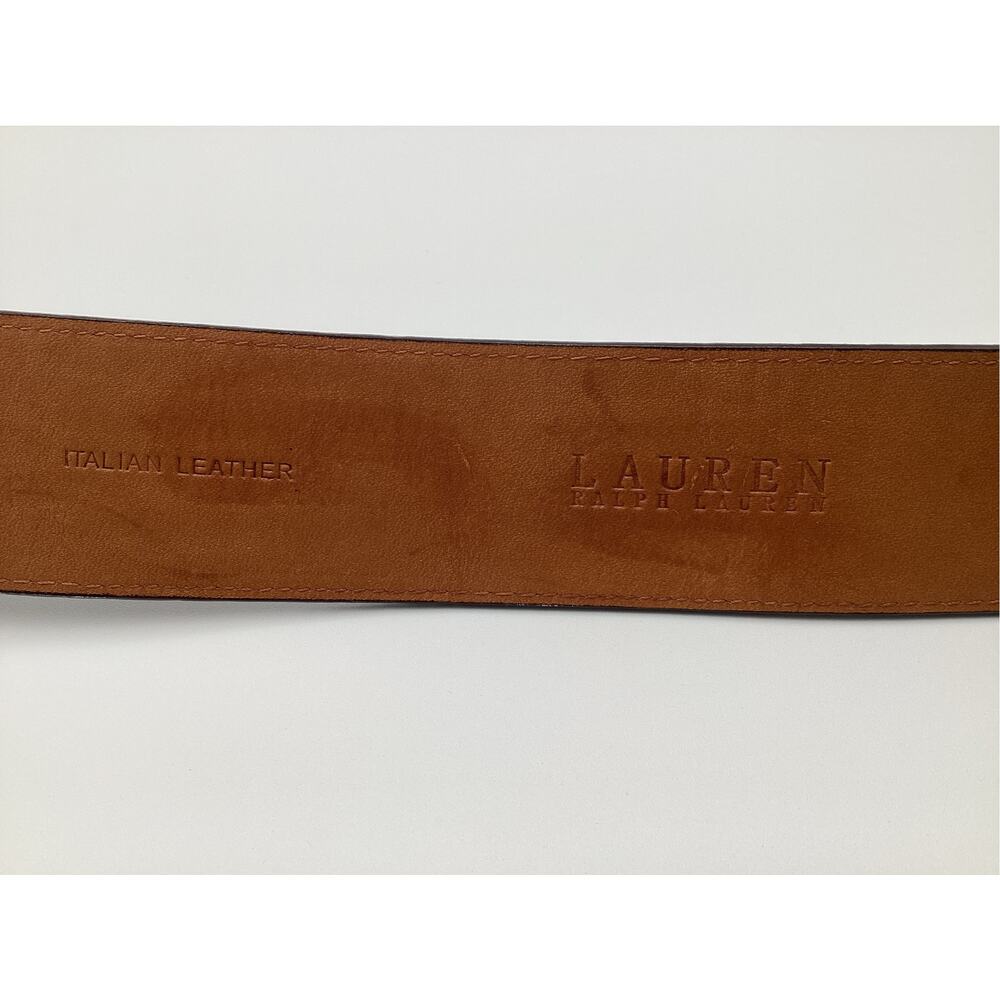 Ralph Lauren belt wide, croc-embossed leather gold-tone double-prong hardware M - Picture 6 of 9